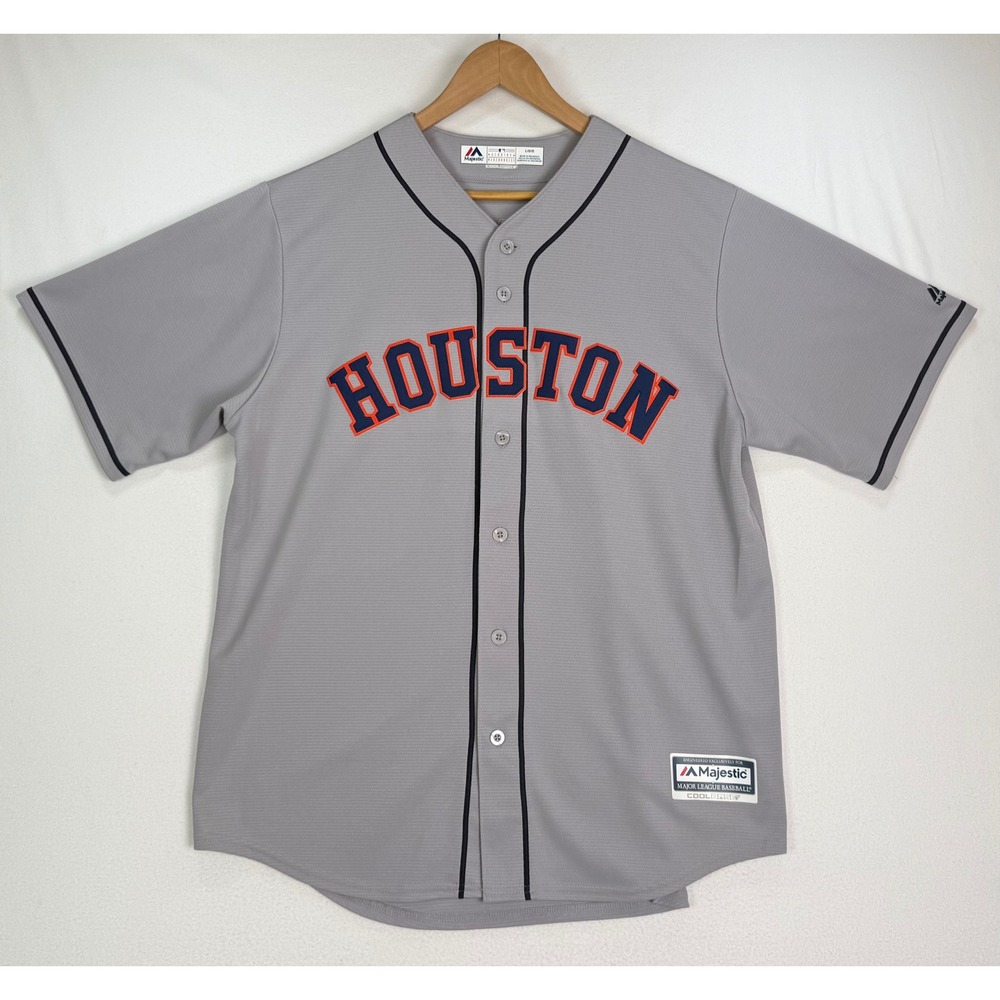 Houston‎ Astros Jersey Large Gray Alex Bregman #2 Majestic Cool Base Baseball